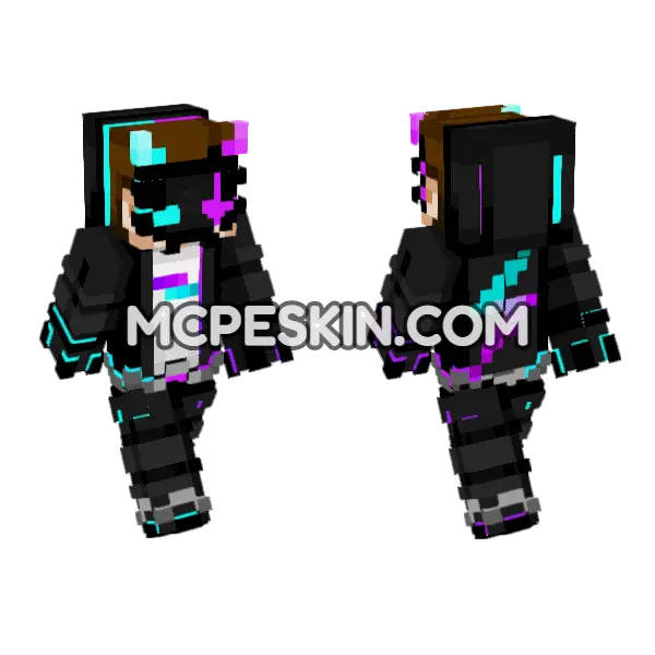 Black Hole Skin Minecraft Bedrock skin, front and back