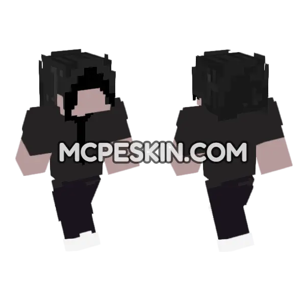 Black Hoodie With Bat Wings, front and back