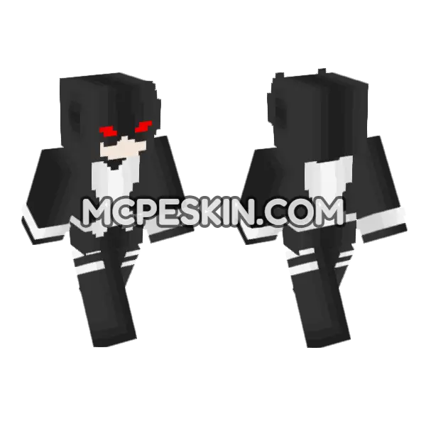 Black Hoodie With Red Eyes, front and back