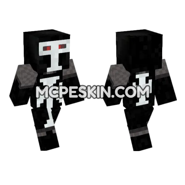 Black Knight Armor Minecraft Bedrock skin, front and back