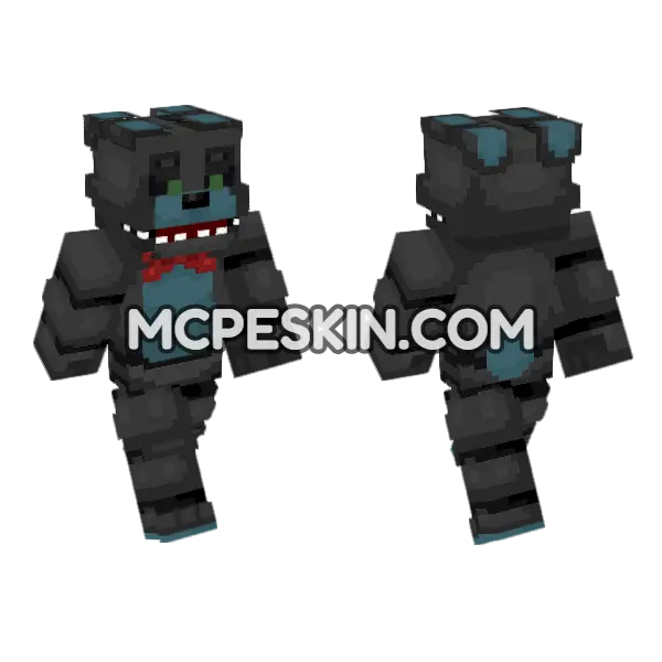 Black Light Bonnie Minecraft Bedrock skin, front and back