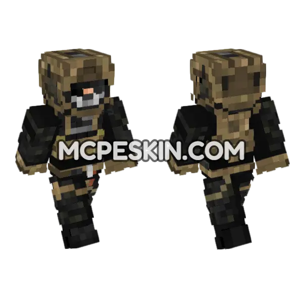 Black Multicam Kit Op3 Minecraft Bedrock skin, front and back