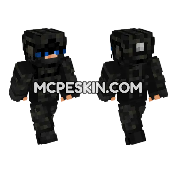 Black Multicam Op2 Minecraft Bedrock skin, front and back