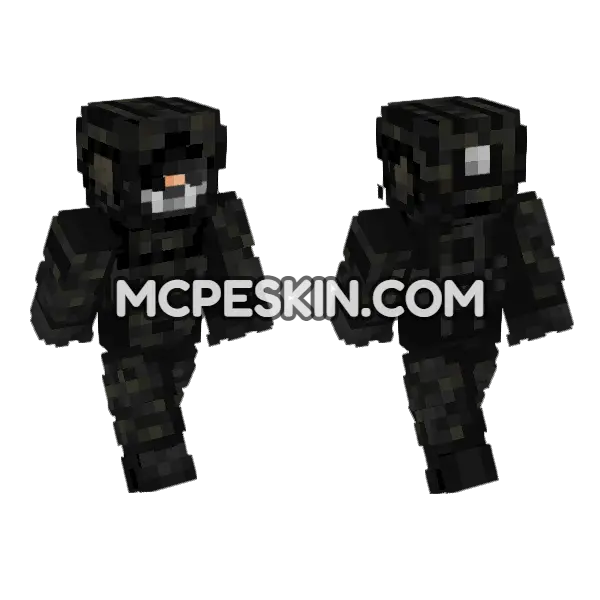 Black Multicam Op3 Minecraft Bedrock skin, front and back