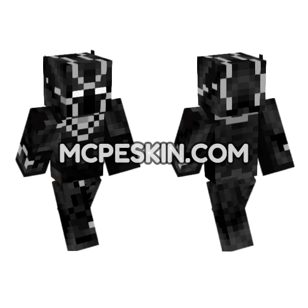 Black Panther Suit Minecraft Bedrock skin, front and back