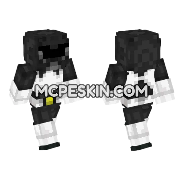 Black Ranger Skin Minecraft Bedrock skin, front and back