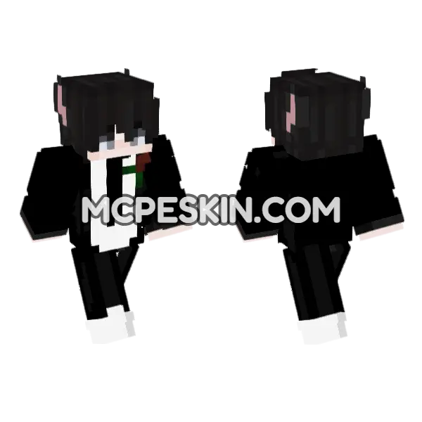Black School Uniform Minecraft Bedrock skin, front and back