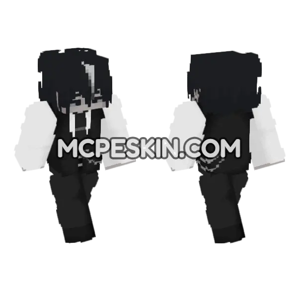 Black Suit Boy Minecraft Bedrock skin, front and back