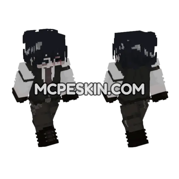 Black Suit Boy Minecraft Bedrock skin, front and back