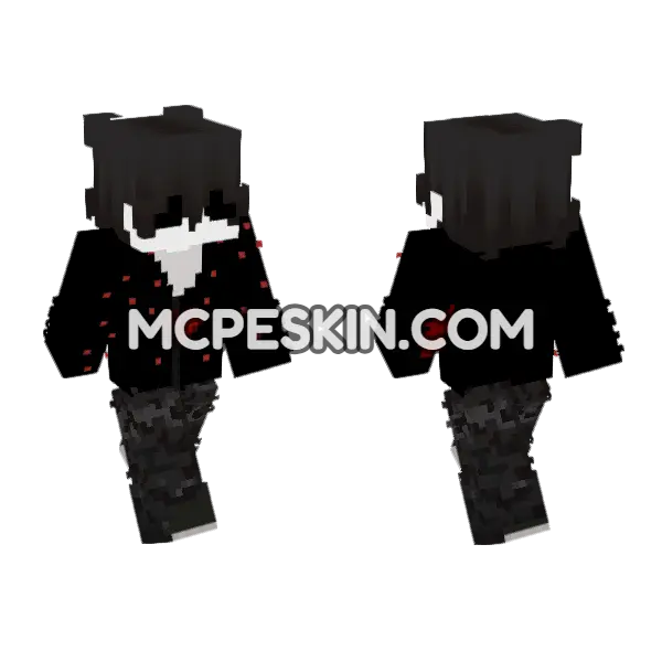 Black Suit Gentleman Minecraft Bedrock skin, front and back