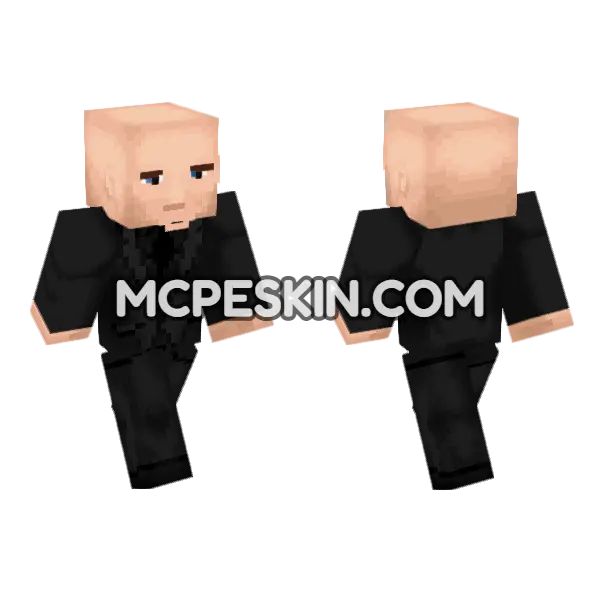Black Suit Man Minecraft Bedrock skin, front and back