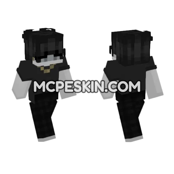 Black Suit Skin Minecraft Bedrock skin, front and back