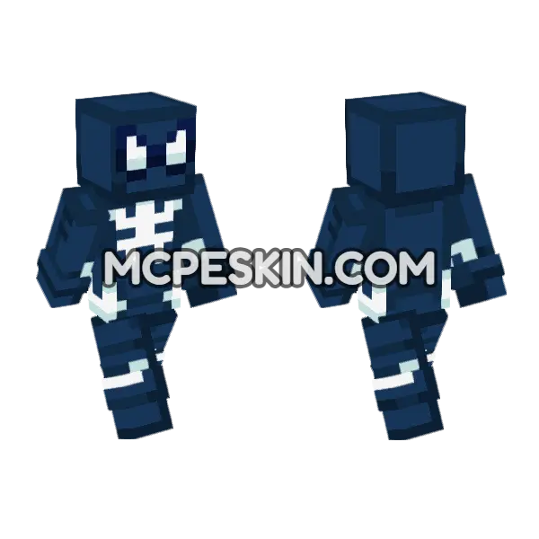 Black Suit Spider-Man Minecraft Bedrock skin, front and back