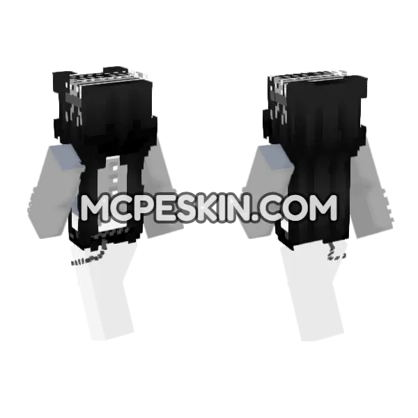 Black Suit With Tie Minecraft Bedrock skin, front and back