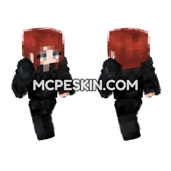 Black Widow Skin Minecraft Bedrock skin, front and back