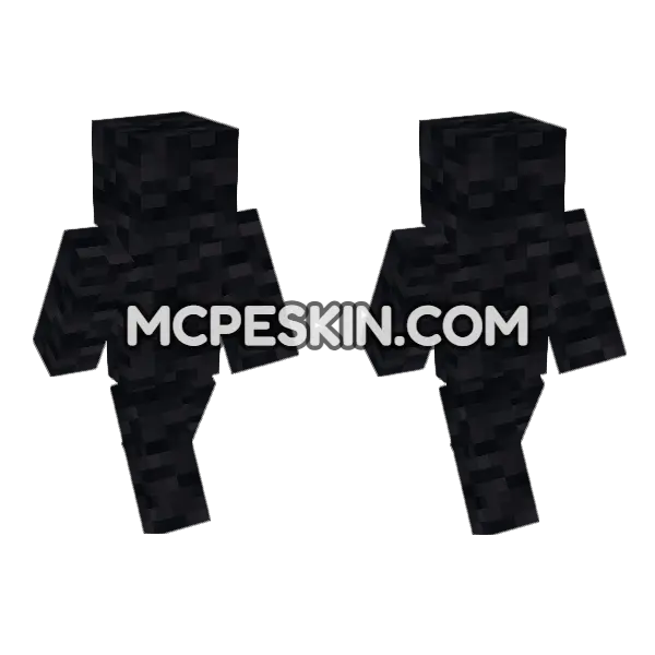 Black Wool Skin Minecraft Bedrock skin, front and back