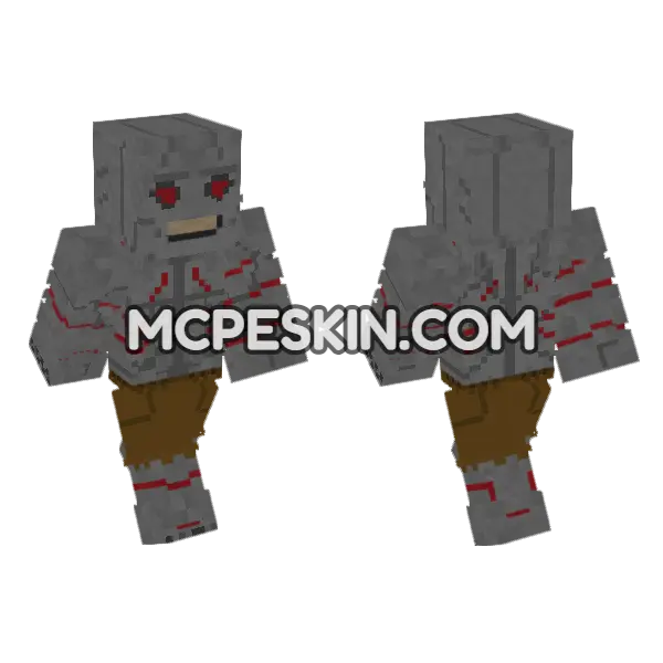 Blockbuster Incomplete Minecraft Bedrock skin, front and back