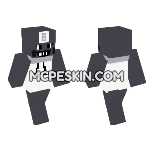 Blocky Head Character, front and back