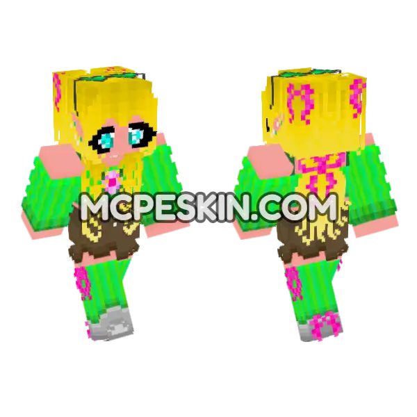 Blond Neon Girly, front and back