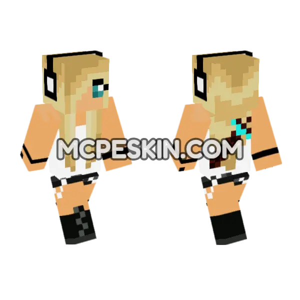 Blonde Girl Skin Minecraft Bedrock skin, front and back