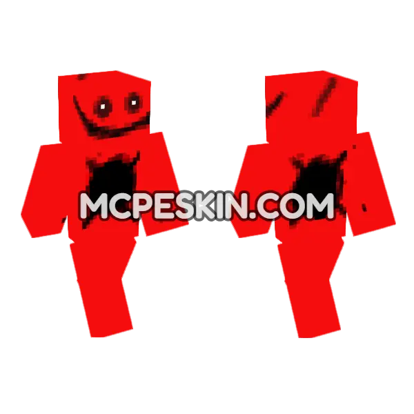 Blood X Man Creepypasta Minecraft Bedrock skin, front and back