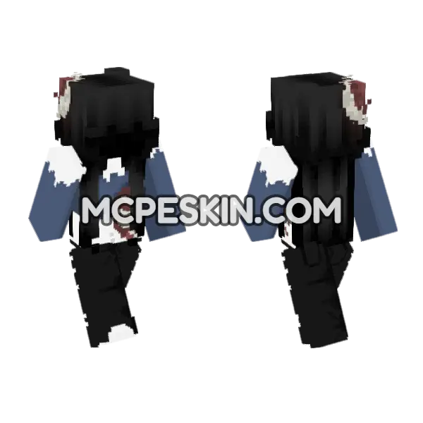 Bloody Doll Girl Minecraft Bedrock skin, front and back