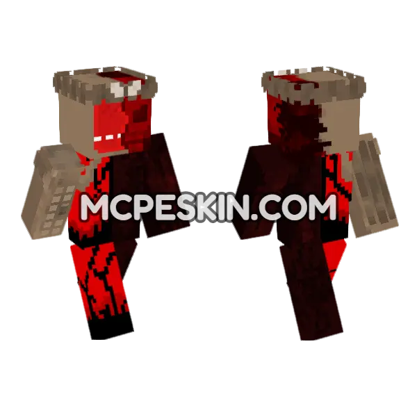 Bloody Forest Curse Minecraft Bedrock skin, front and back