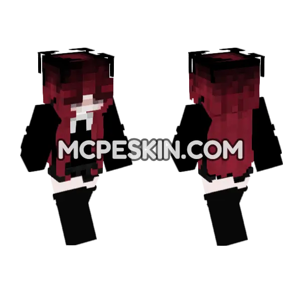 Bloody Girl Skin Minecraft Bedrock skin, front and back