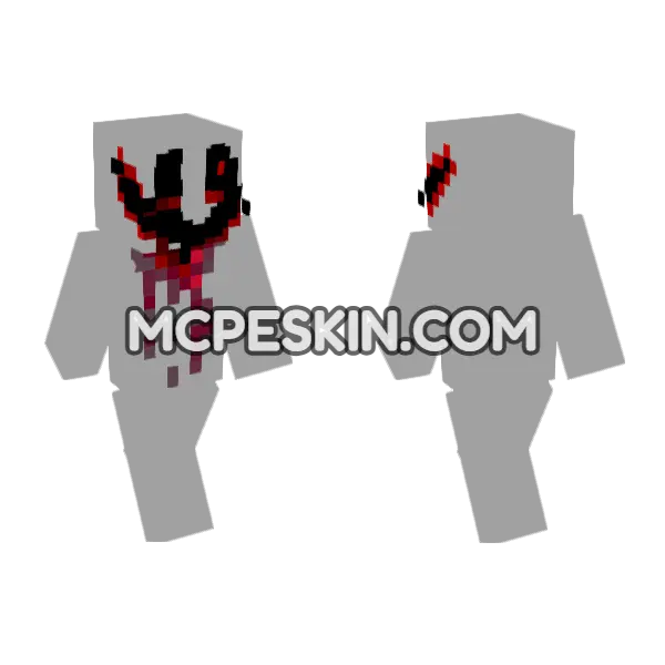 Bloody Grey Skin Minecraft Bedrock skin, front and back