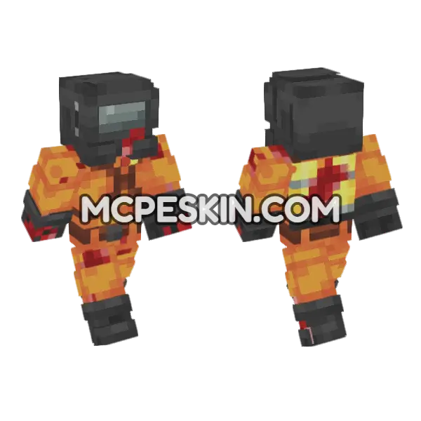 Bloody Outfit Minecraft Bedrock skin, front and back