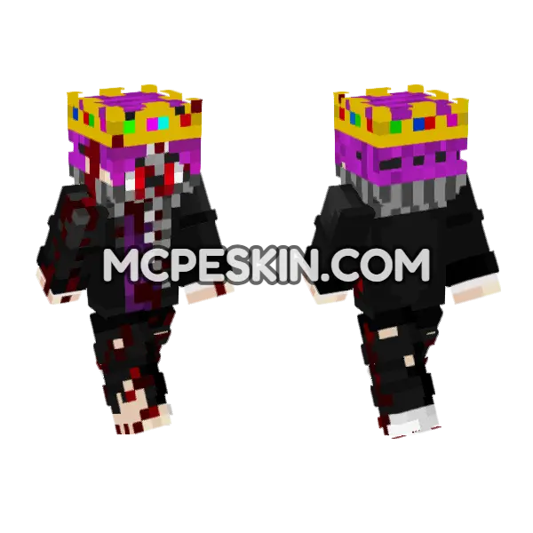 Bloody Rgirl Purple Minecraft Bedrock skin, front and back