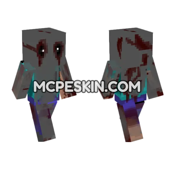 Bloody Zombie Figure, front and back