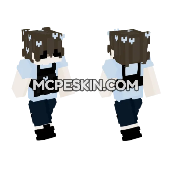 Blue And Black Outfit Minecraft Bedrock skin, front and back
