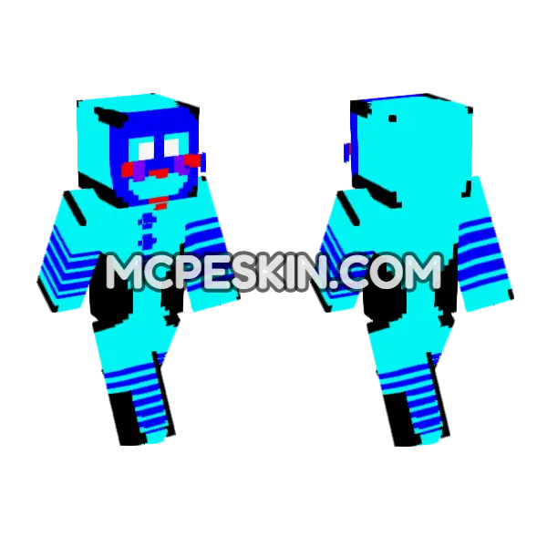 Blue Animatronic, front and back
