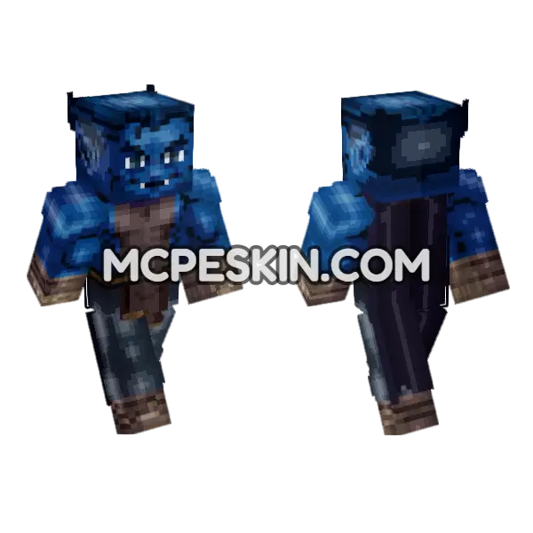 Blue Beastly Character, front and back