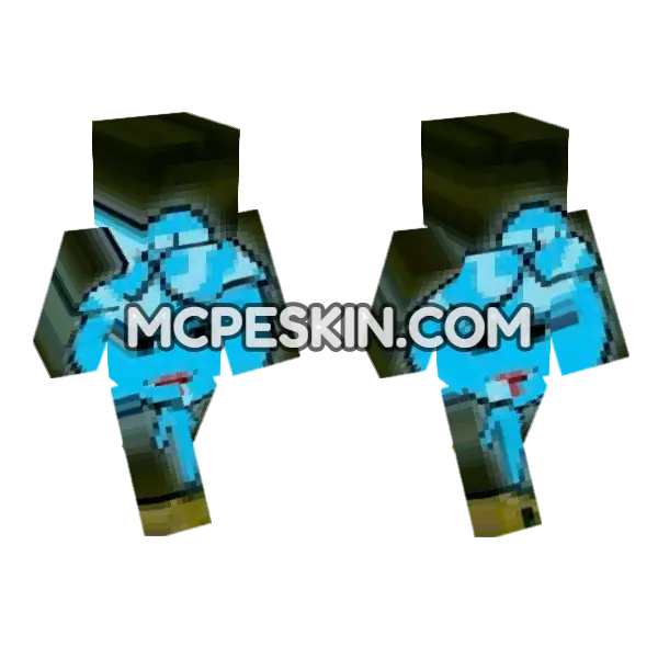 Blue Blob Character Minecraft Bedrock skin, front and back