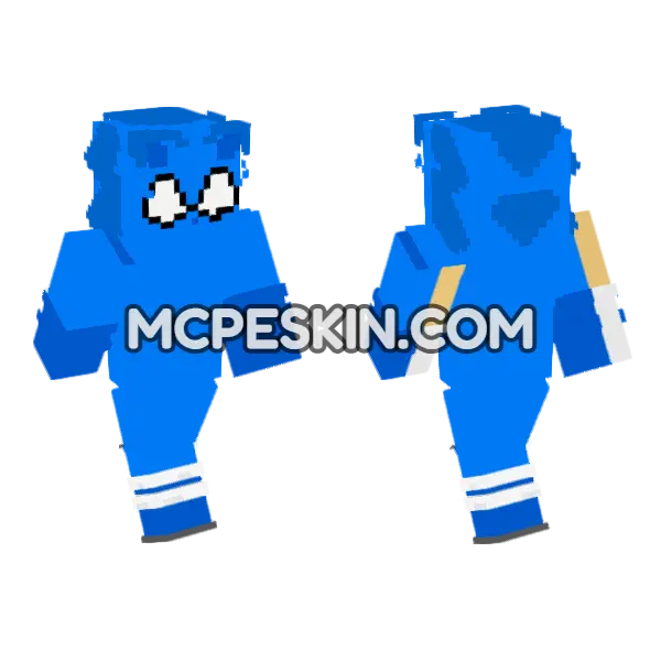 Blue Cartoon Character, front and back