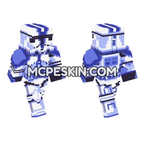 Blue Clone Trooper, front and back