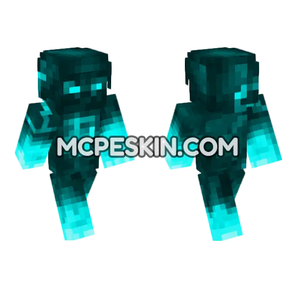 Blue Demon Steve Minecraft Bedrock skin, front and back
