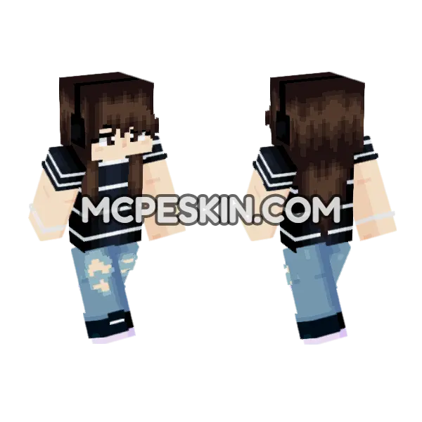 Blue Denim Jacket Girl, front and back