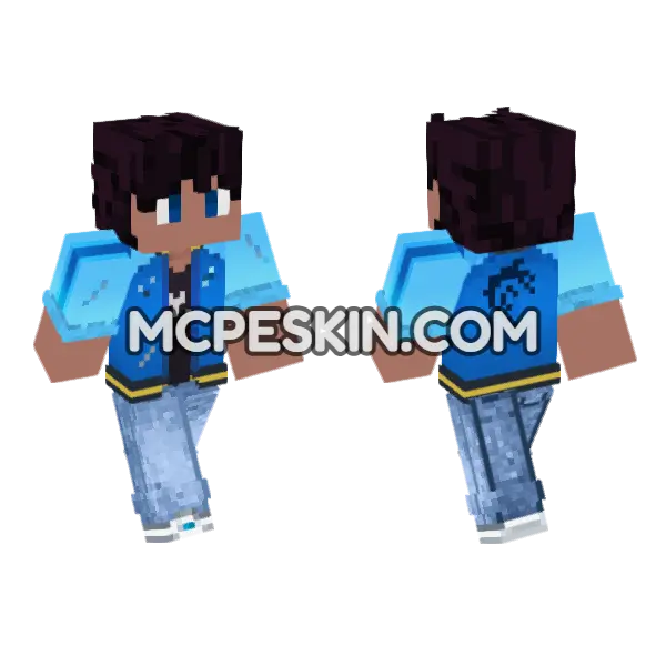 Blue Dragon Jacket Outfit, front and back