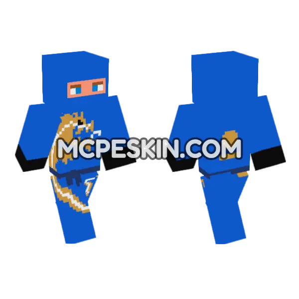 Blue Dragon Skin Minecraft Bedrock skin, front and back