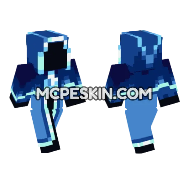 Blue Dragon Skin Minecraft Bedrock skin, front and back