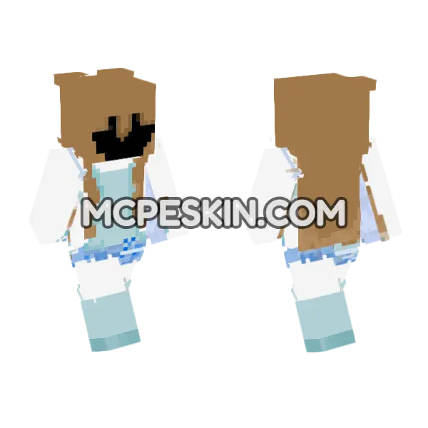 Blue Dream Girl Minecraft Bedrock skin, front and back