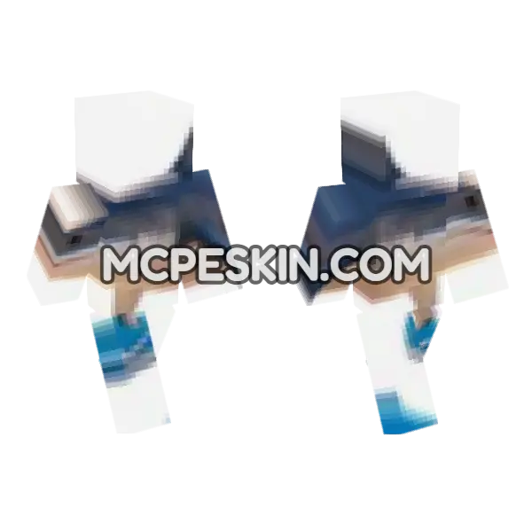 Blue Fish Skin Minecraft Bedrock skin, front and back
