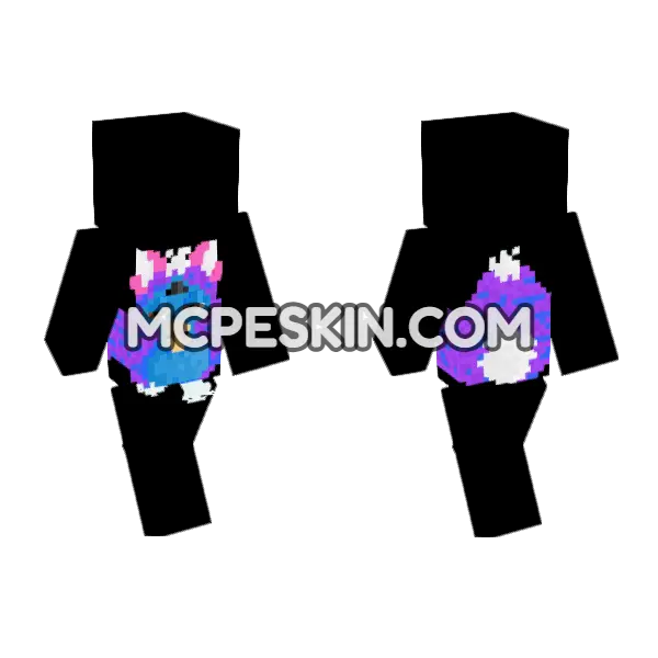 Blue Furby Baby Minecraft Bedrock skin, front and back