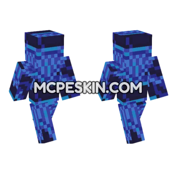 Blue Glazed Terracotta Minecraft Bedrock skin, front and back