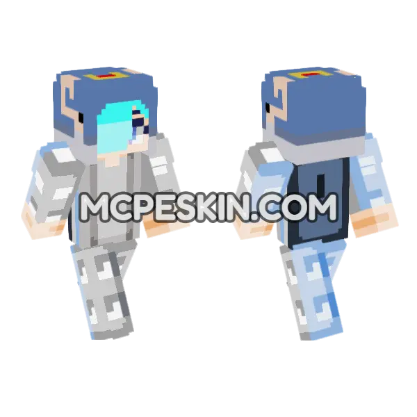 Blue Haired Anime Girl, front and back
