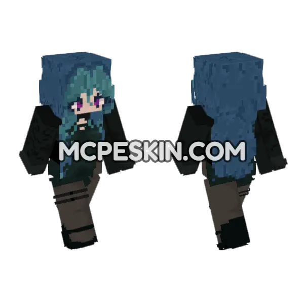 Blue Haired Girl, front and back