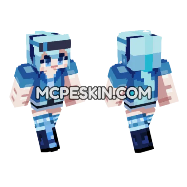 Blue Haired Girl Outfit, front and back
